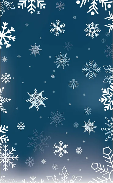 抽象的な青いクリスマスの背景と雪の結晶 — ストックベクタ