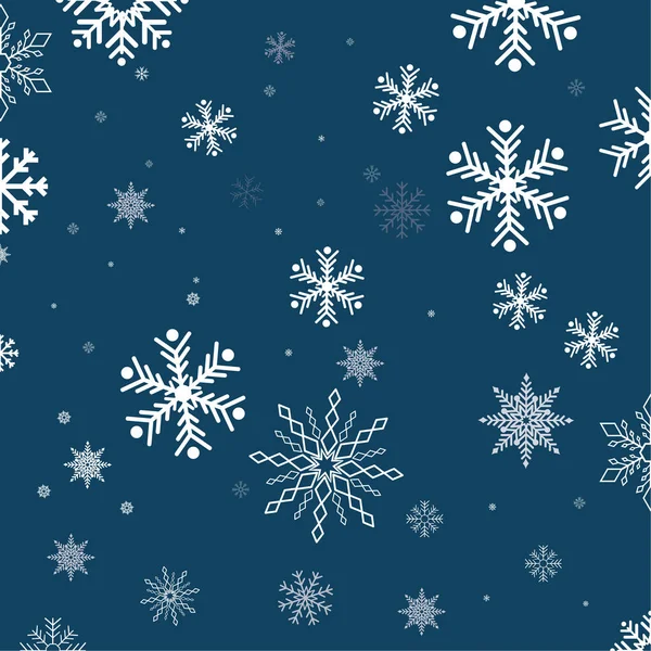 Abstrait Bleu Fond Noël Avec Flocons Neige — Image vectorielle