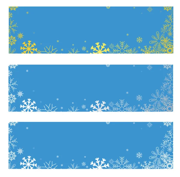 Blå Jul Vektor Web Header Banner Med Snöflingor — Stock vektor