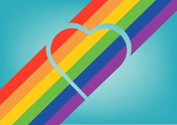 Orgoglio LGBT arcobaleno colorato Forma di amore del cuore Astratto sfondo vettoriale — Vettoriale Stock