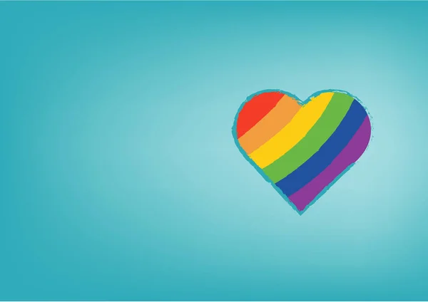 Orgoglio LGBT arcobaleno colorato Forma di amore del cuore Astratto sfondo vettoriale — Vettoriale Stock