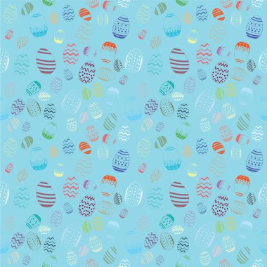 Renkli dekoratif Paskalya yortusu yumurta Dikişsiz desen vektör arka plan çizmek