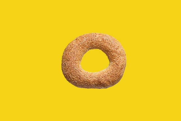 Flying Food Concept Bagel Sesamo Tradizionale Turco — Foto Stock