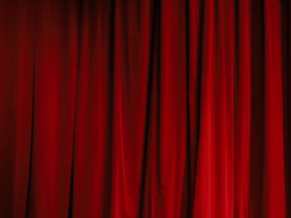 Parte Una Cortina Roja Teatro Foto Aislada Ideal Para Usar — Foto de Stock