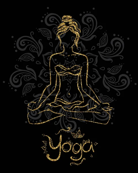 Theme of meditation and yoga. — Stock Vector
