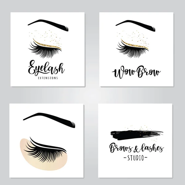 Vector illustration of lashes set — Stock Vector