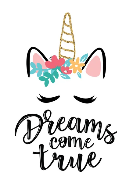 Biglietti di auguri con iscrizione "Dreams come true" Grafiche Vettoriali