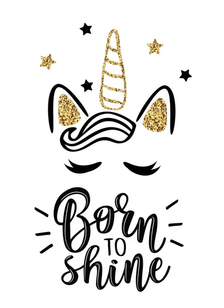 Illustration vectorielle d'un slogan Born to shine — Image vectorielle