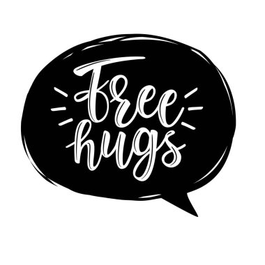 Free Hugs yazı vektör.