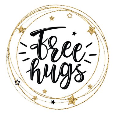 Free Hugs yazı vektör.
