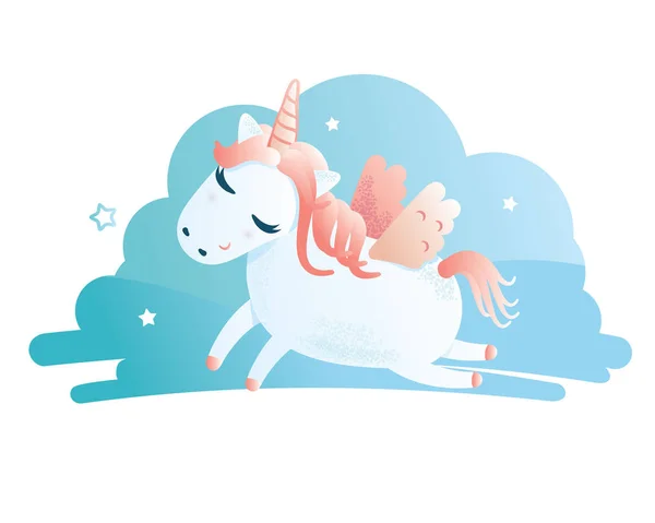 Vector illustration of a cute unicorn — Stock Vector