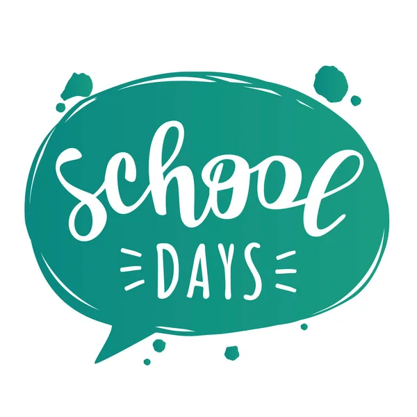 "Okul günleri"banner tasarımı için yazı — Stok Vektör