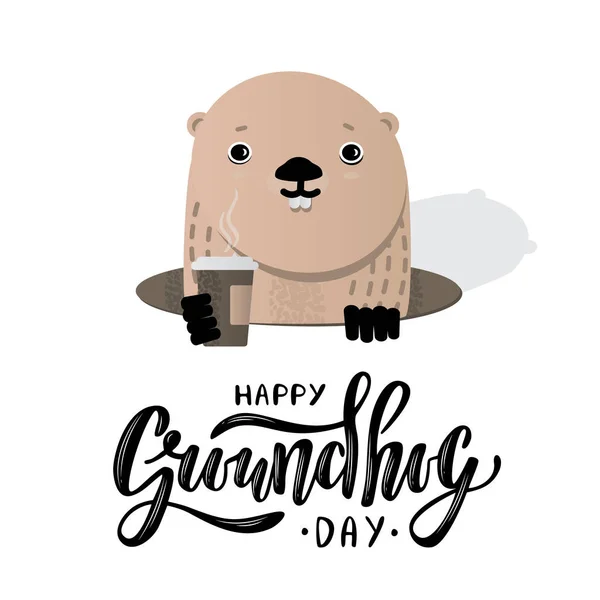 Joyeuse journée de la marmotte — Image vectorielle