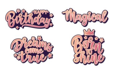 Vektör çizim davetiyeler mutlu bir Doğum günü için ayarla