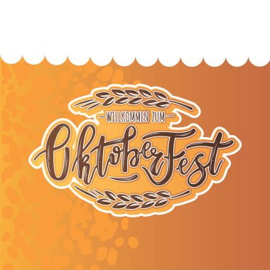Tebrik kartları ve poster için Oktoberfest tipografi vektör tasarımı