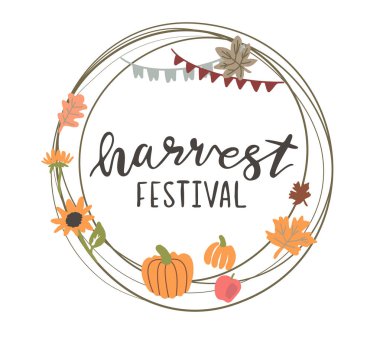 Hasat festivali için vektör çember çerçevesi