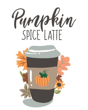 Bir fincan ile El Yazısı Yazılı Kabak Uzay Latte