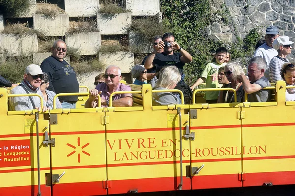 Mont Louis Francia Septiembre 2018 Los Viajeros Del Pequeño Tren —  Fotos de Stock