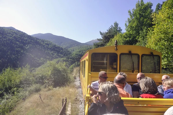 Mont Louis France September 2018 Die Kleinen Gelben Züge Der — Stockfoto