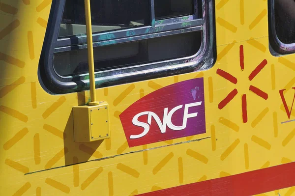 Mont Louis France September 2018 Logo Sncf French Train Company — Stock Photo, Image