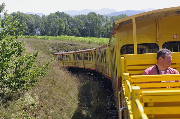 Latour Carol Francia Septiembre 2018 Los Pequeños Trenes Amarillos Los —  Fotos de Stock