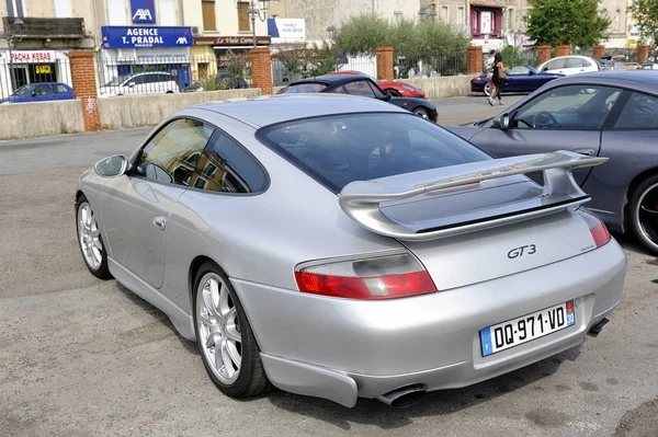 Ales Francia Septiembre 2018 Detalle Posterior Logotipo Gt3 Deportivo Porsche — Foto de Stock