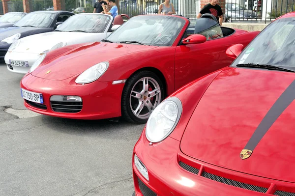 Ales Francia Settembre 2018 Porsche Sport Car Rally Parcheggio Nella — Foto Stock