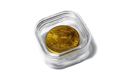 Madeni para ya da diğer küçük öğeleri göstermek için vitrin kutusu