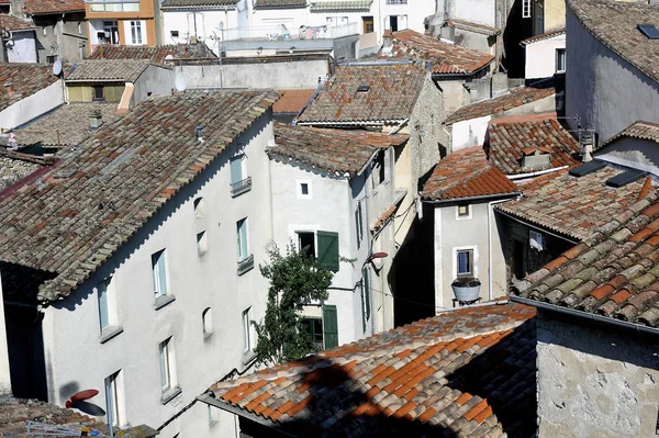 Vista dos telhados de Anduze do topo da torre do relógio — Fotografia de Stock