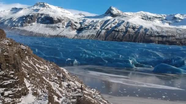 Ледяная Природа Дрона — стоковое видео