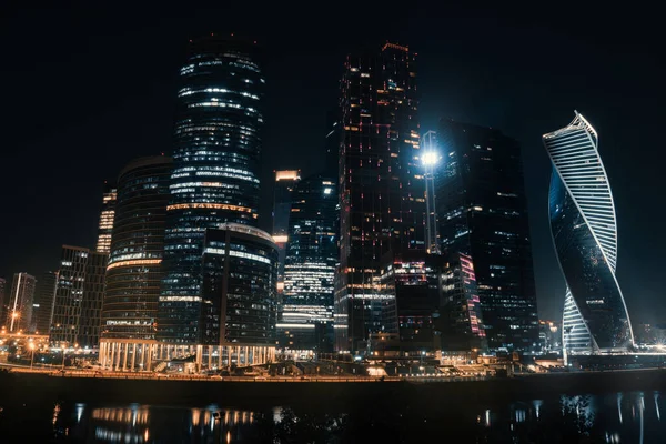 City Moscow Night Modern Building — Stock Photo, Image
