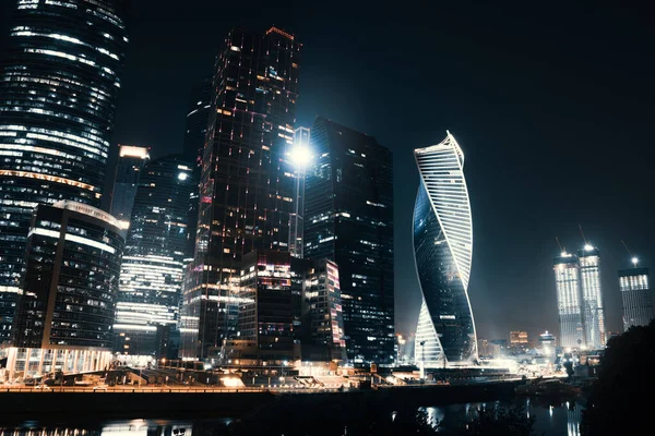 City Moscow Night Modern Building — Stock Photo, Image