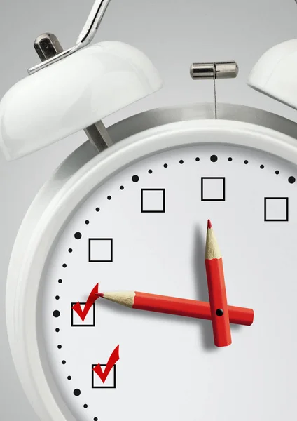 Tempo Para Fazer Conceito Relógio Com Marcas Seleção Close — Fotografia de Stock