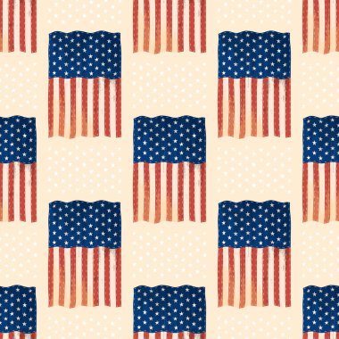 Bağımsızlık günü ABD Amerika Birleşik Devletleri Amerikan sembolü özgürlük ulusal amblemi Dikişsiz desen arka plan vektör çizim bayraklar