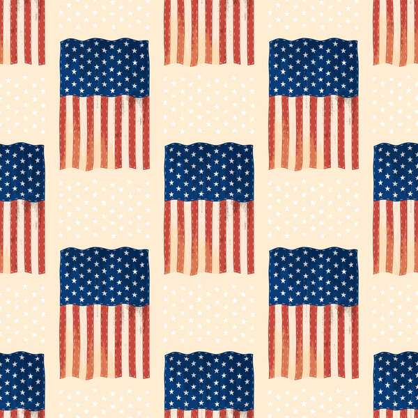 День независимости США флаги США Американский символ свободы национальный герб бесшовный рисунок фон векторный иллюстрация

