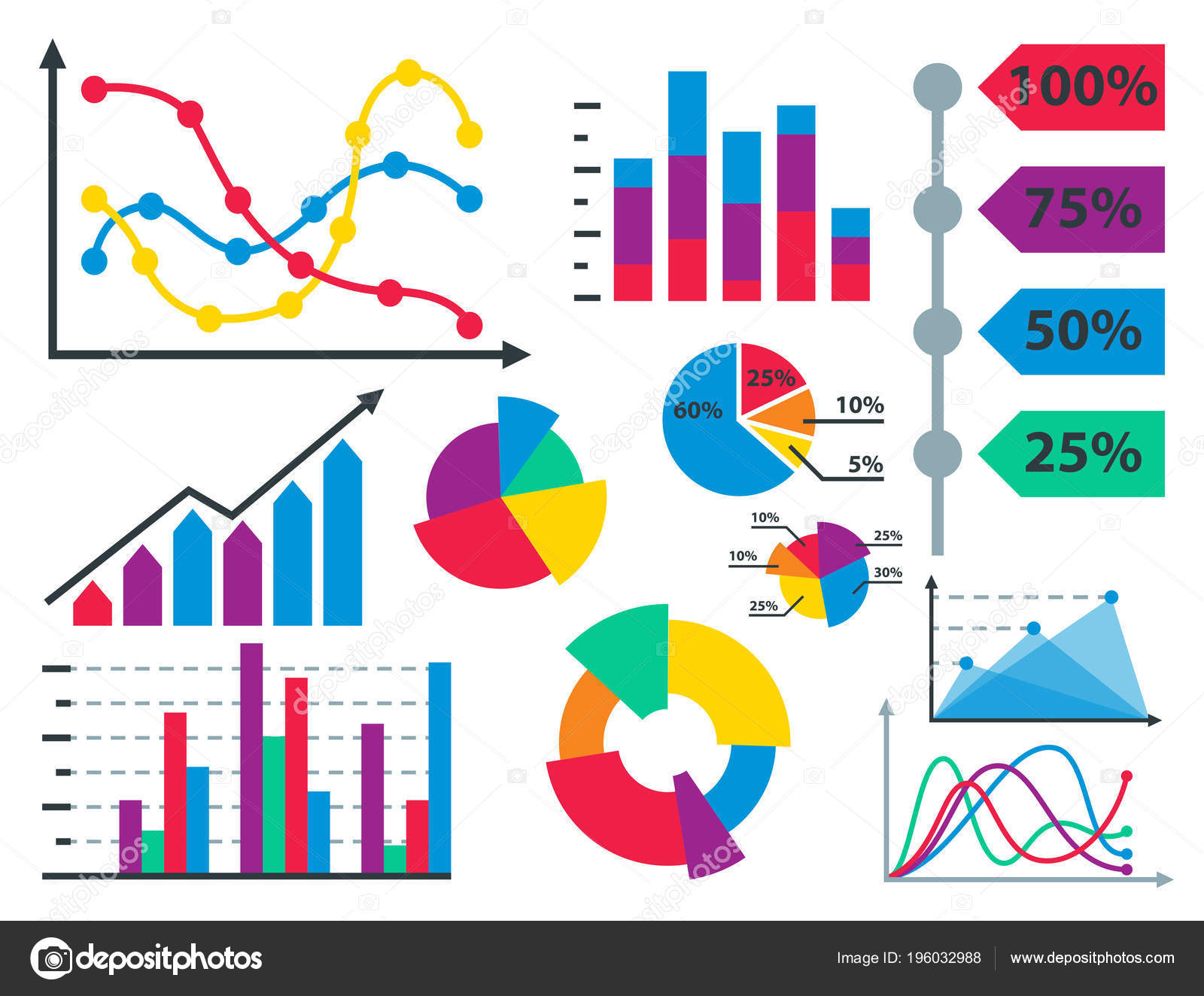 Diagram chart graph elements vector business infographic flow sheet