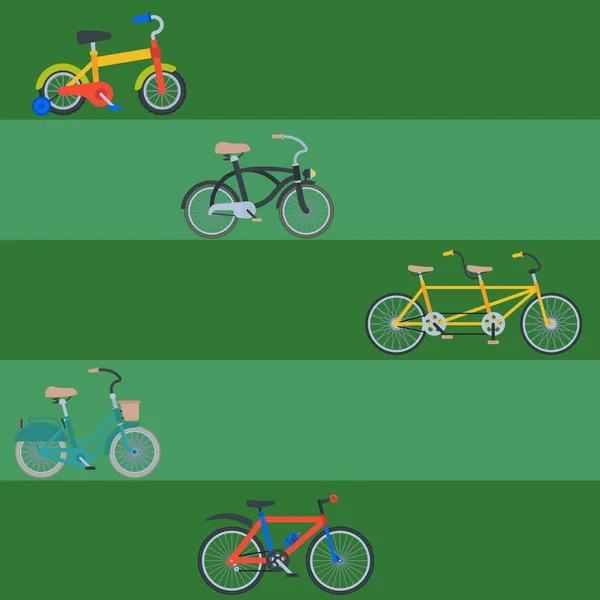 Bicicleta esporte bicicletas vetor transporte estilo velho passeio veículo verão transporte ilustração hipster romântico viagem passeio roda pedal ciclo . — Vetor de Stock