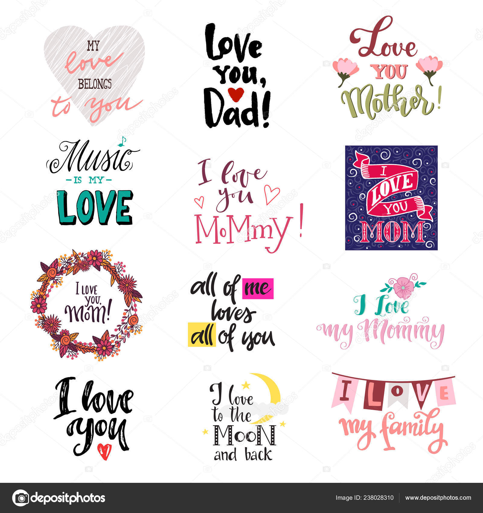 Love Lettring Vector Lovely Calligraphy Lovable Sign To Mom Dad Iloveyou On Valentines Day Beloved Card Illustration Set Of Family Love Decor Typography Isolated On White Background Vector Image By C Love Lettring Vector Lovely Calligraphy Lovable Sign To Mom Dad Iloveyou On Valentines Day Beloved Card Illustration Set Of Family Love Decor Typography Isolated On White Background Vector Image By C