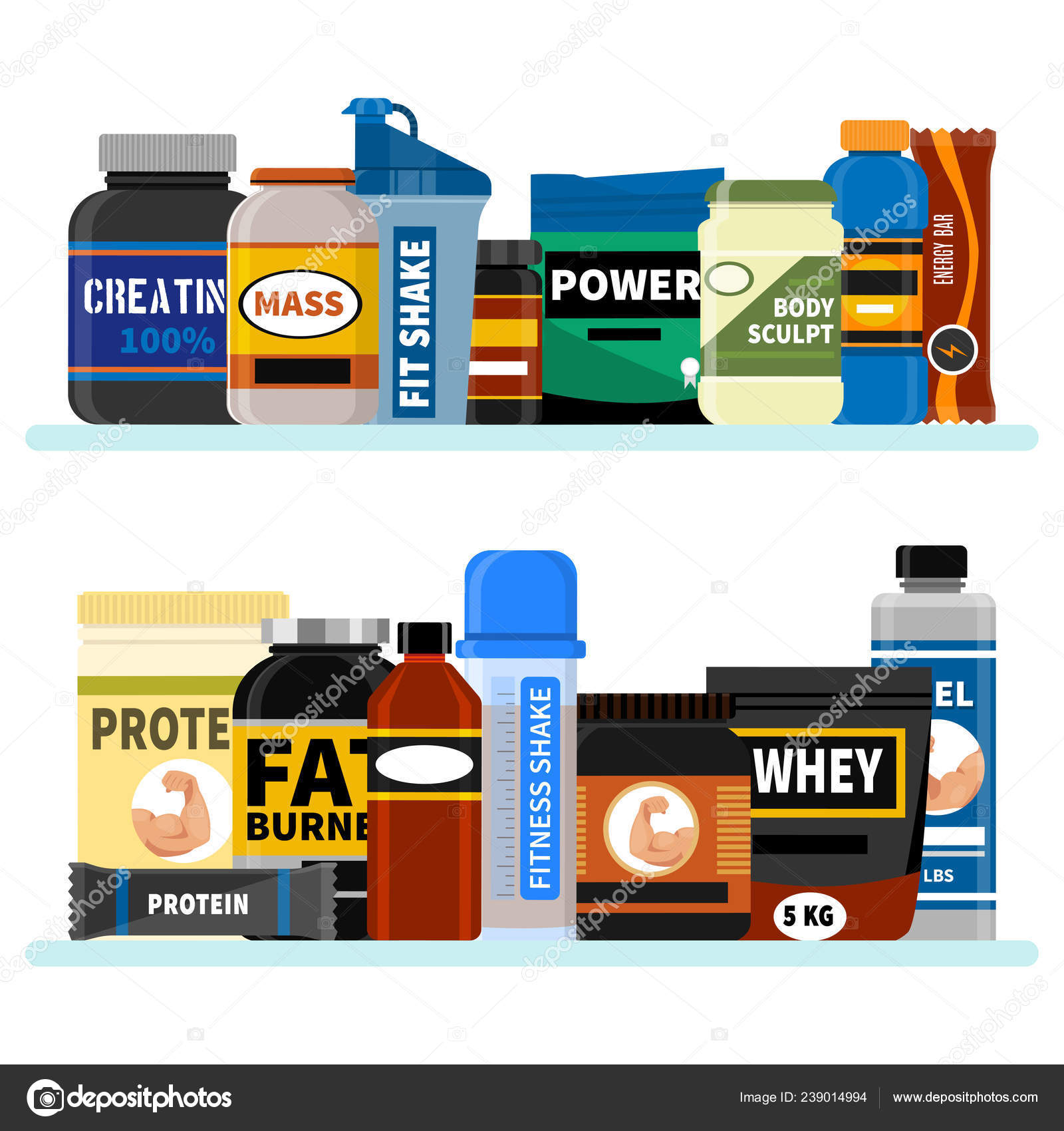 Workout Sport Nutrition Supplement Containers Stock Photo, Picture and  Royalty Free Image. Image 56305566.