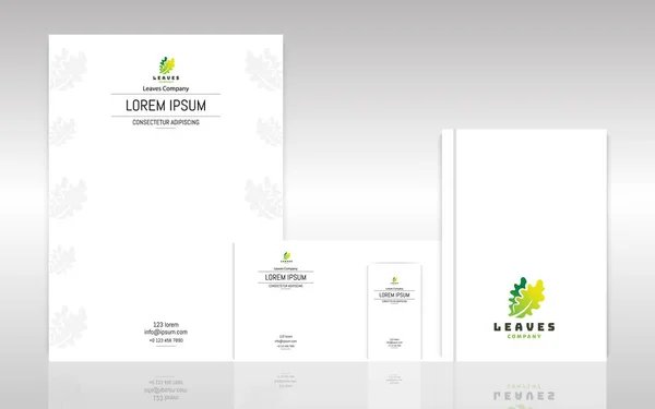 Business identity set vector illustration. Green presentation templates elements. Use in Presentation, flyer and leaflet, corporate report, marketing, advertising, annual report, banner. Royalty Free Stock Illustrations