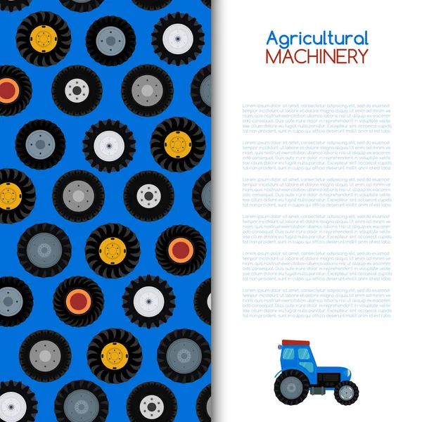 Zemědělská Vozidla Různé Kola Zemědělských Strojů Vektorové Ilustrace Kreslený Modrý — Stockový vektor