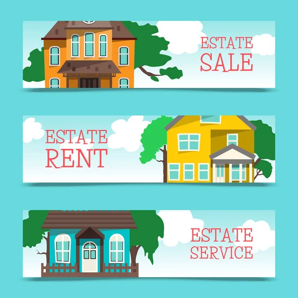 House rent banner, home selection, building project, real estate concept, flat style vector illustration. Housing purchase realty choose commercial investment apartment. Property cottage buy. — Stock Vector