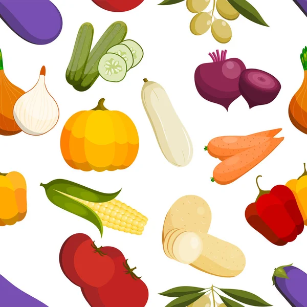 Διάνυσμα λαχανικά υγιή ντομάτα, καρότο, πατάτα χορτοφάγους κολοκύθα βιολογικά τρόφιμα μοντέρνα φυτική απεικόνιση Web κατάστημα φυτικά σύμβολα φόντο — Διανυσματικό Αρχείο