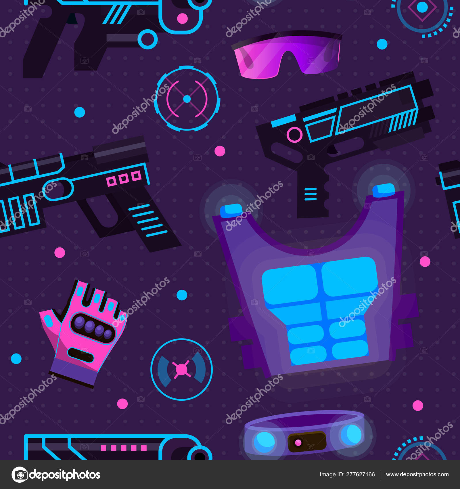 Laser Tag Gun Game Icon Vector Laser Tag Futuristic Logo Weapon