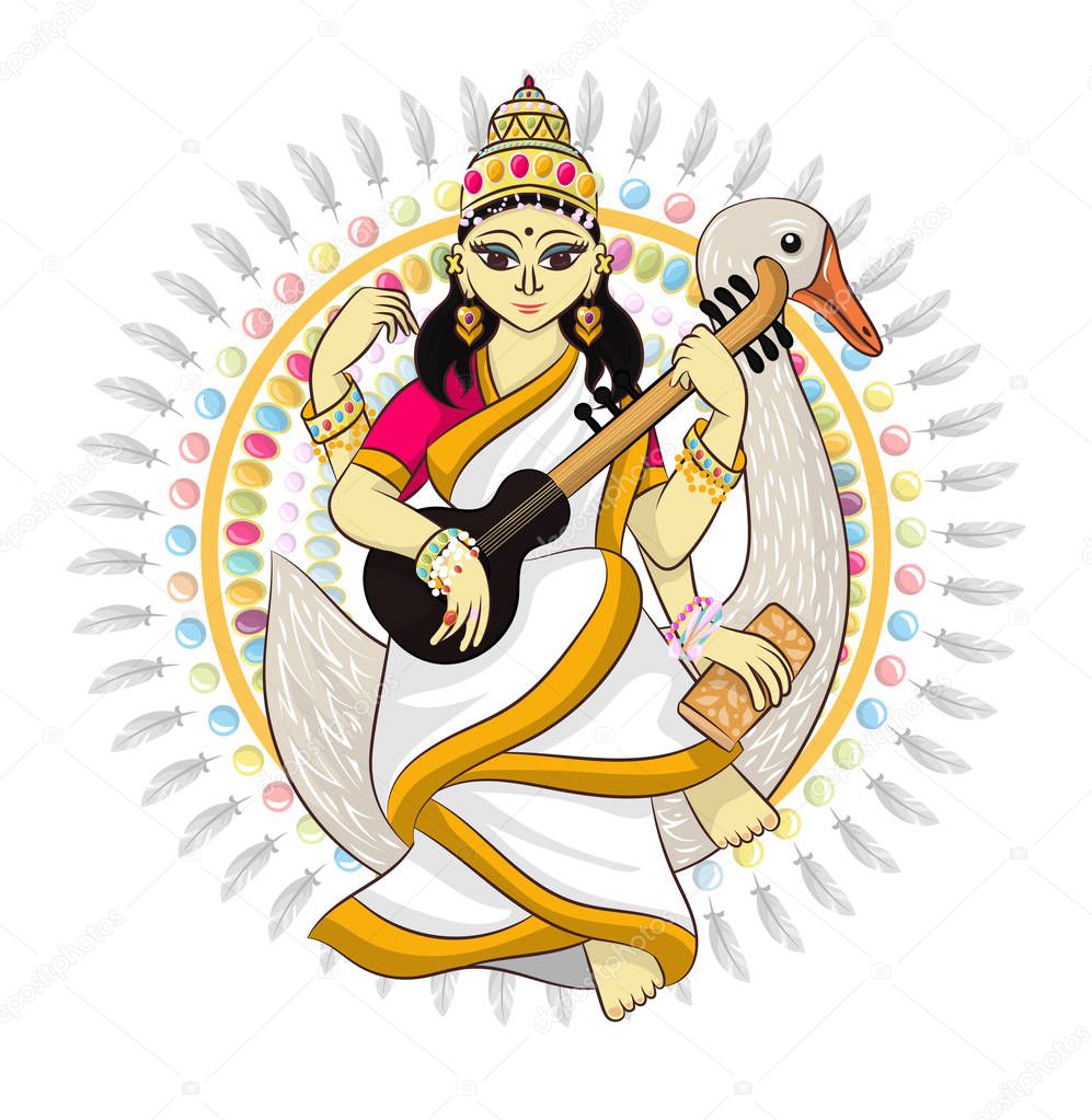 Indian god vector hinduism godhead of goddess and godlike idol Ganesha in India illustration set of asian godly religion isolated on white background