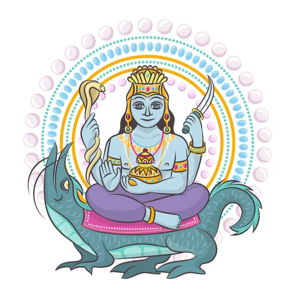 インドの神は女神と神のようなアイドル ガネーシャ白い背景に分離されたアジアの敬虔な宗教のインド図セット内のヒンドゥー教の神格をベクトルします。 — ストックベクタ