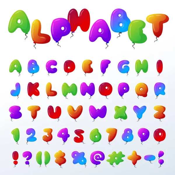 Balloon alphabet character set illustration with kids style toys colorfull air balls isolated Birthday celebration event ABC baby design — Stock Photo, Image