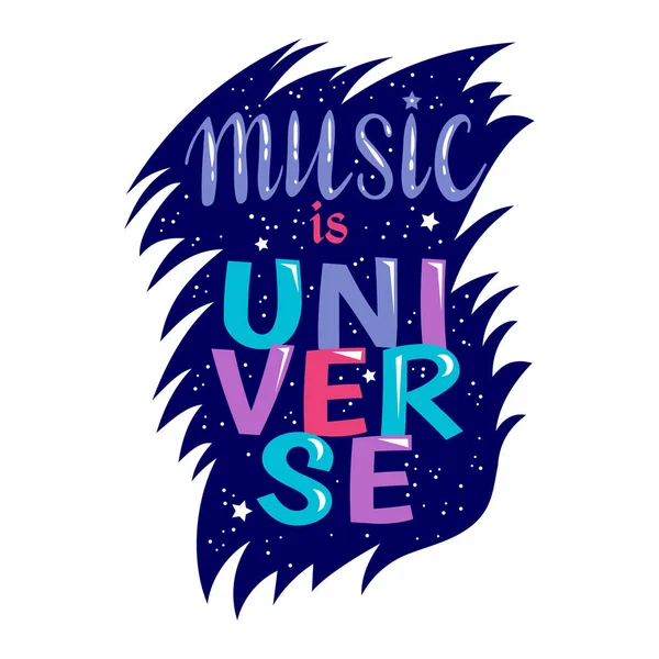 Letras musicales vector tipografía musical signo gráfico caligrafía texto o cita del amor relajarse y música libertad de sonido cartel ilustración tipografía decorativa impresión conjunto aislado sobre fondo blanco — Vector de stock