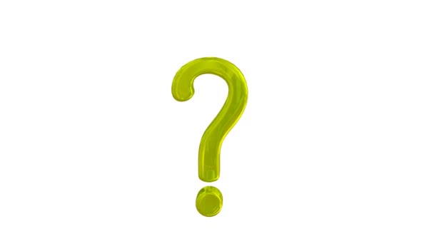 Green Question Mark White Background — Stock Video