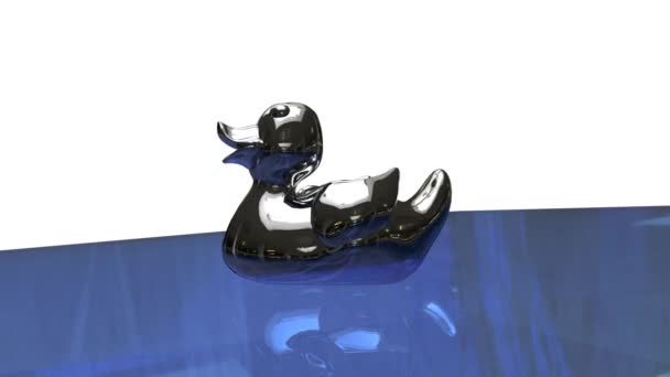 Canard Jouet Natation Sur Eau Animation Rendu — Video